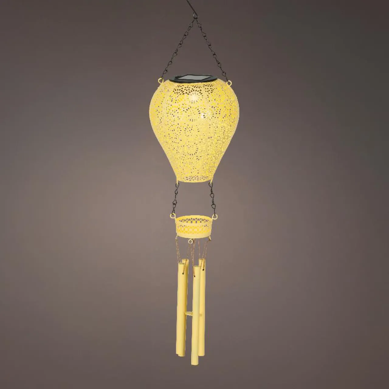 Luminaire Jardin|Eclairage Extérieur|KAEMINGK Suspension de jardin solaire LED (H56 cm) Montgolfière Jaune