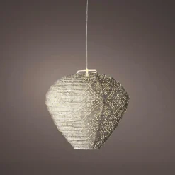 Luminaire Jardin|Eclairage Extérieur|KAEMINGK Suspension de jardin solaire (H28 cm) Lanterne ajourée Marron clair