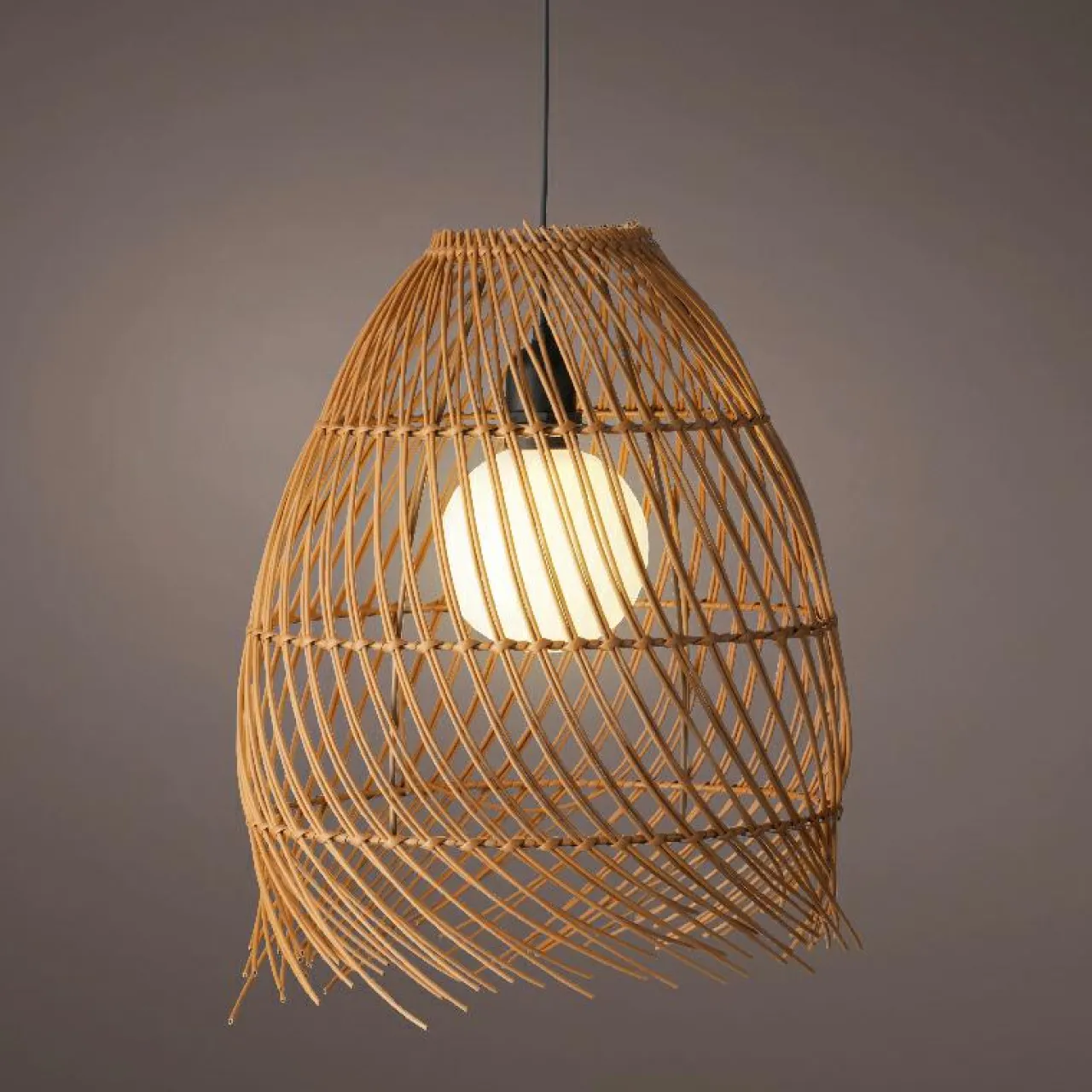 Luminaire Jardin|Eclairage Extérieur|#N/A Suspension de jardin solaire LED (D28 cm) Tropical Marron