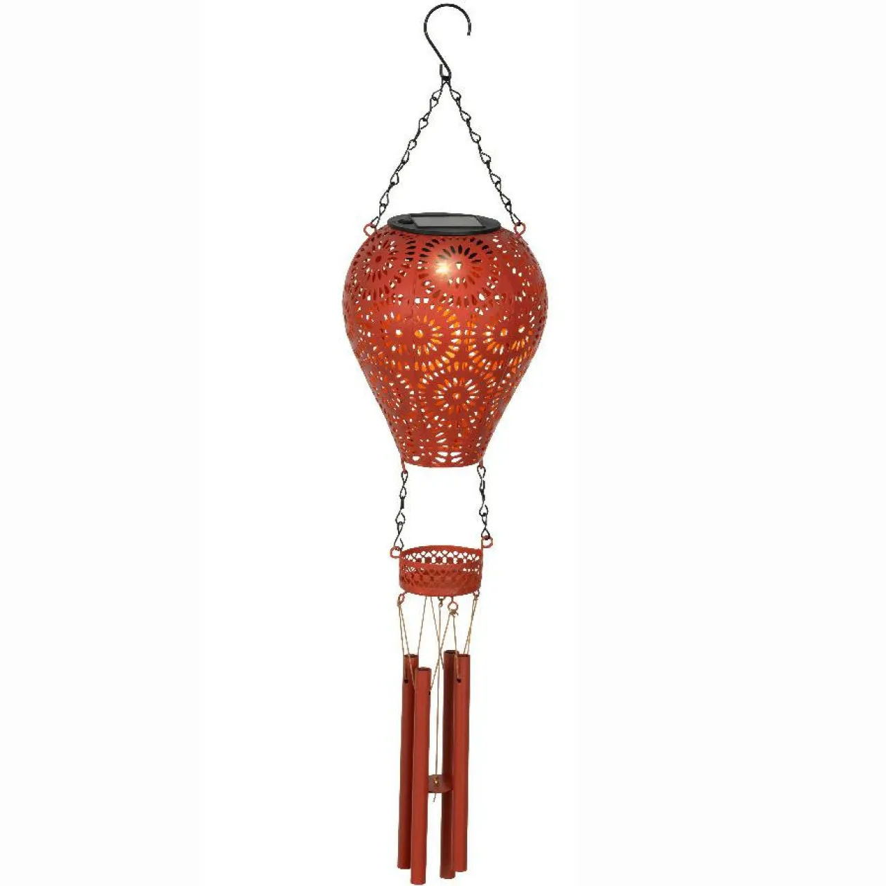 Luminaire Jardin|Eclairage Extérieur|KAEMINGK Suspension de jardin solaire LED (H56 cm) Montgolfière Rouge