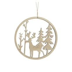 Décoration De Sapin|KAEMINGK Suspension de Noël (D30 cm) Nature originelle clair Bois