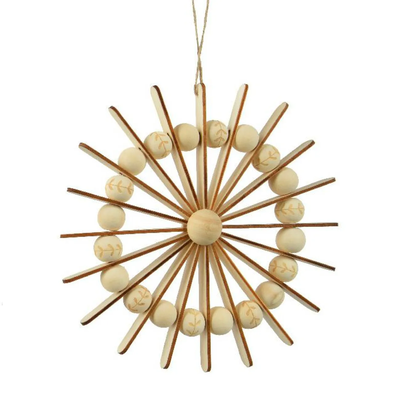 Décoration De Sapin|KAEMINGK Suspension de Noël en bois (D20 cm) Sandinave Beige