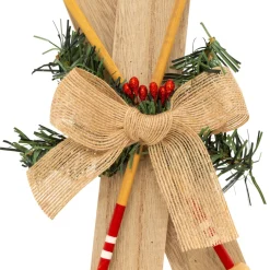 Déco Et Objet De Noël|JJA Suspension de Noël en bois (H45 cm) Paire de ski Naturel
