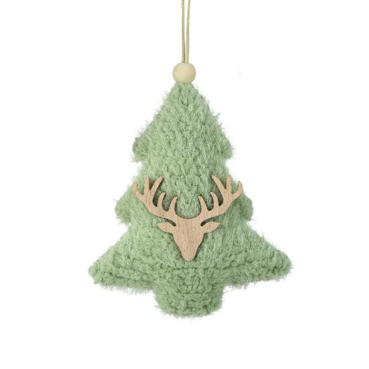 Décoration De Sapin|KAEMINGK Suspension de Noël en bois (H15 cm) Sapin fourrure Vert menthe