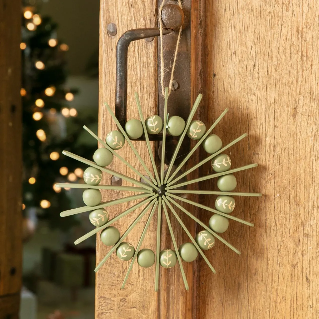 Décoration De Sapin|KAEMINGK Suspension de Noël en bois (D20 cm) Scandinave Vert