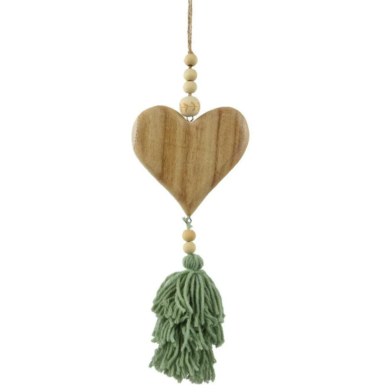 Décoration De Sapin|KAEMINGK Suspension de Noël en bois (H25 cm) Coeur en bois matcha Vert