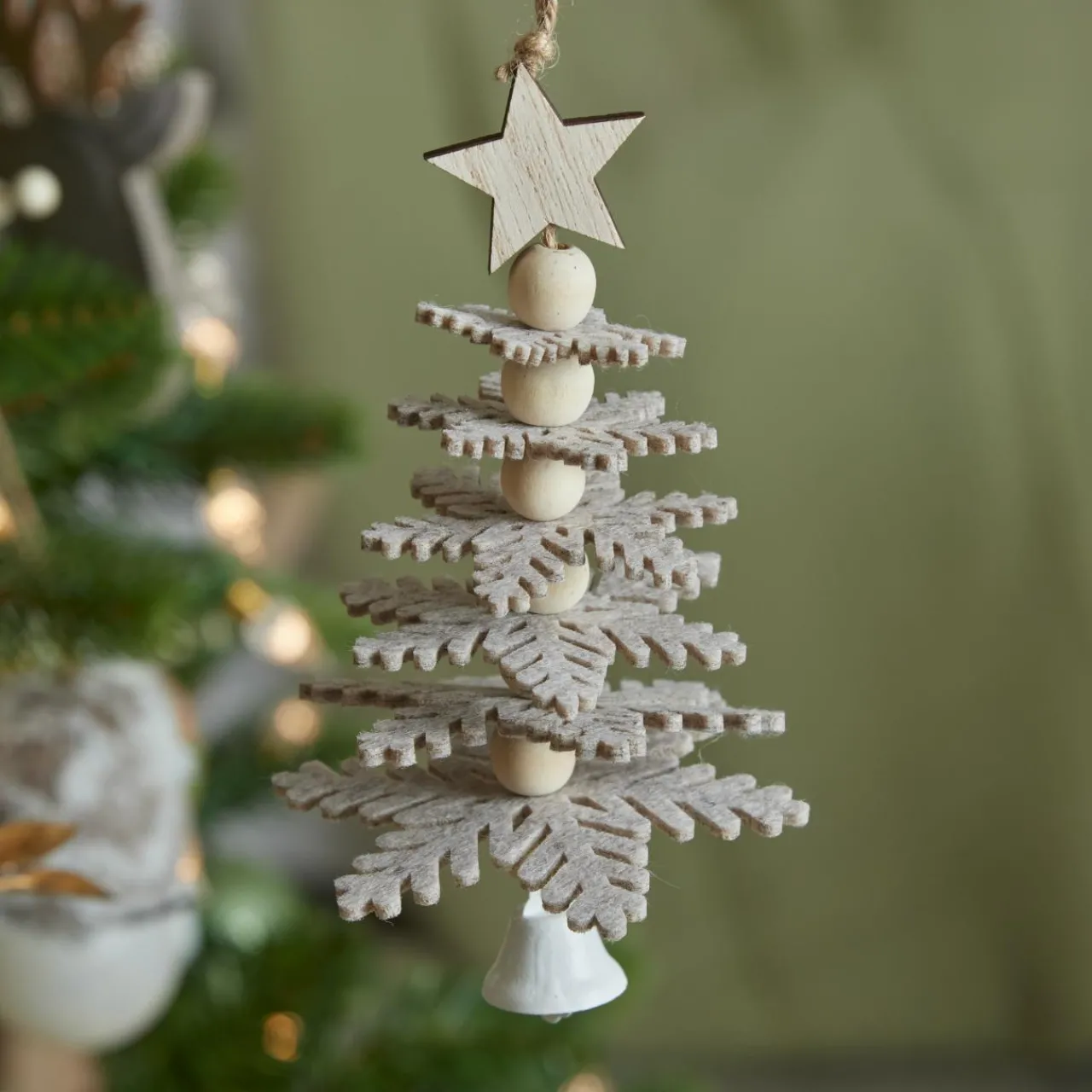 Décoration De Sapin|KAEMINGK Suspension de Noël en feutrine (H17 cm) Sapin enchanté Gris