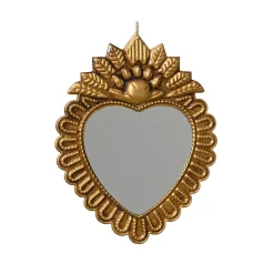 Décoration De Sapin|KAEMINGK Suspension de Noël en métal (H20 cm) Miroir Exvoto Dé Or