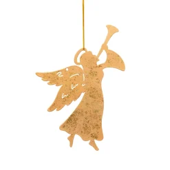 Décoration De Sapin|JJA Suspension de Noël en métal (H17 cm) Ange trompette Dé Or