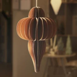 Déco Et Objet De Noël|Décoration De Sapin|KAEMINGK Suspension de Noël en papier (H20 cm) fermeture Magnétique Brun café Marron