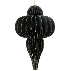 Déco Et Objet De Noël|Décoration De Sapin|KAEMINGK Suspension de Noël en papier (H20 cm) fermeture Magnétique Noir