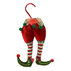 Décoration De Sapin|CHRISTMAS DREAM Suspension de Noël en tissu (H20 cm) Jambes de lutin farceur Multicolore