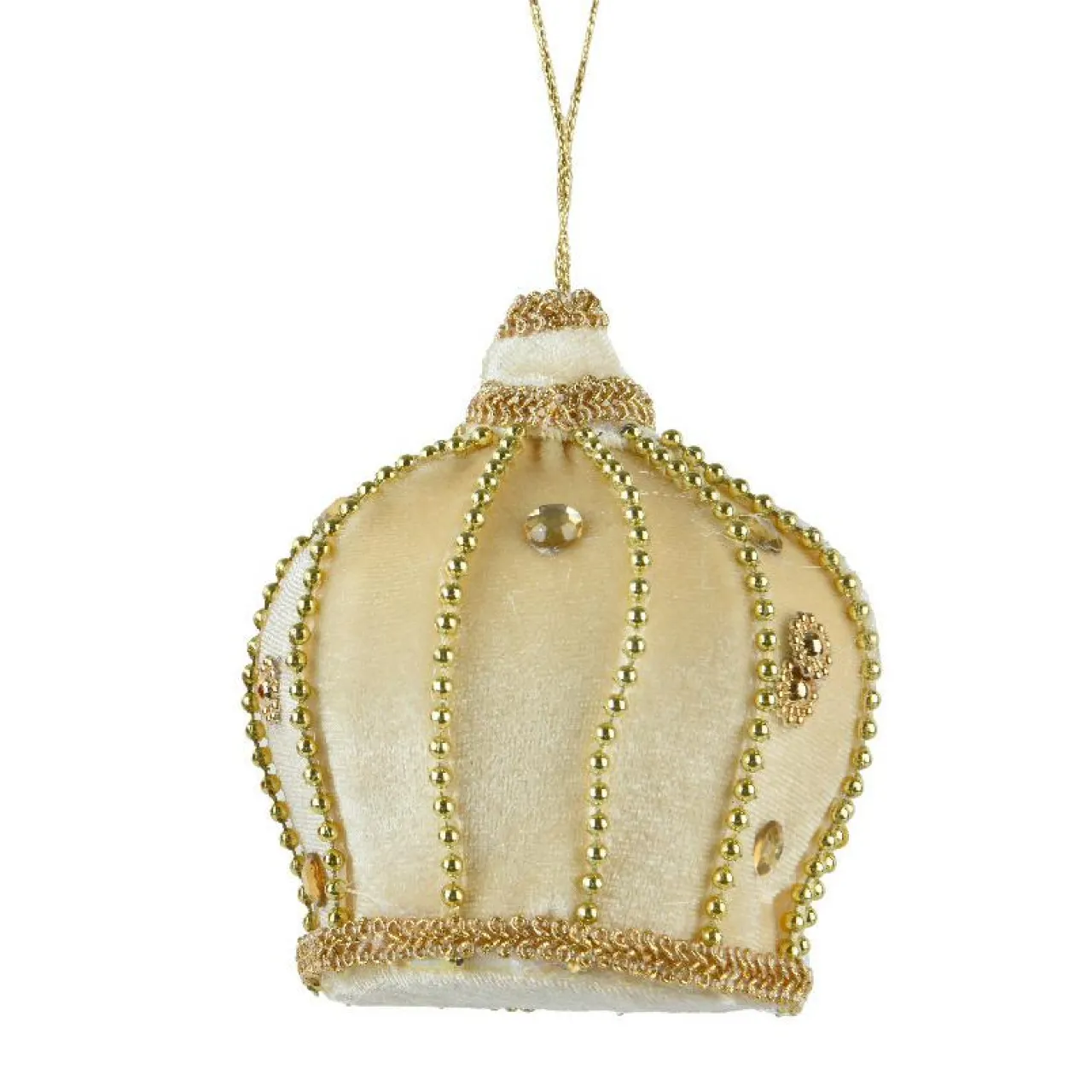 Décoration De Sapin|KAEMINGK Suspension de Noël en velours (H10 cm) Couronne Velours Or