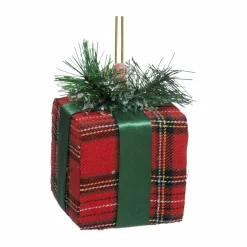 Décoration De Sapin|FEERIC LIGHTS Suspension de Noël (H12 cm) Cadeau tartan et rouge Vert