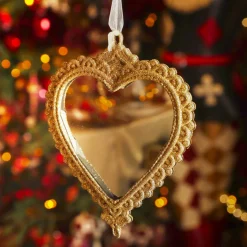 Décoration De Sapin|KAEMINGK Suspension de Noël (H14 cm) Cœur bohème Or