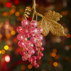 Décoration De Sapin|KAEMINGK Suspension de Noël (H11 cm) Grappe givré Figue et or Violet