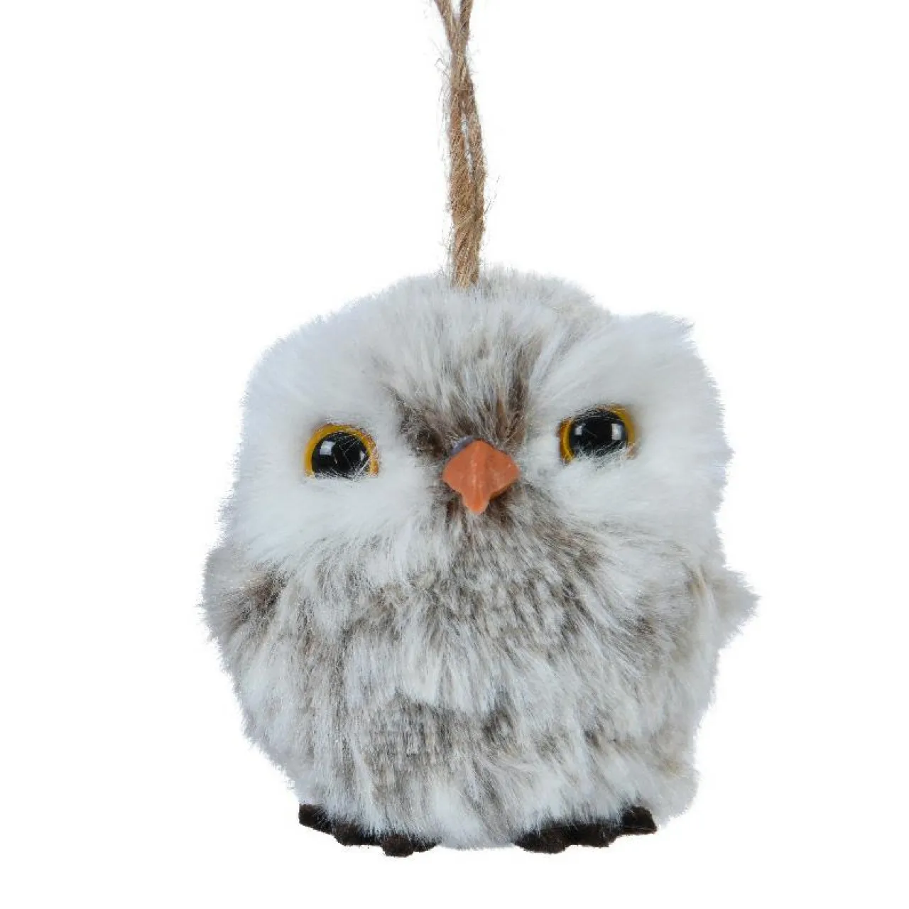Décoration De Sapin|KAEMINGK Suspension de Noël (H6 cm) Hibou d'hiver Fourrure e Gris
