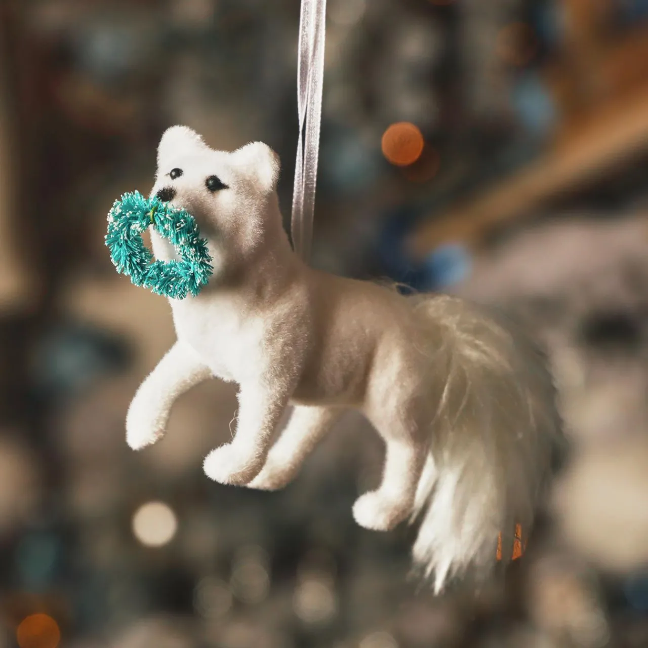 Décoration De Sapin|KAEMINGK Suspension de Noël (H7 cm) Renard malin Blanc