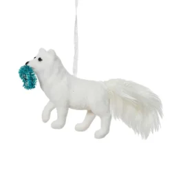 Décoration De Sapin|KAEMINGK Suspension de Noël (H7 cm) Renard malin Blanc
