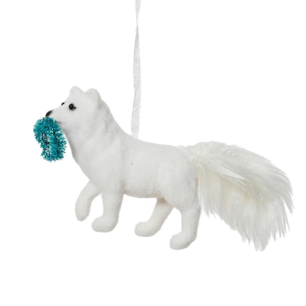 Décoration De Sapin|KAEMINGK Suspension de Noël (H7 cm) Renard malin Blanc