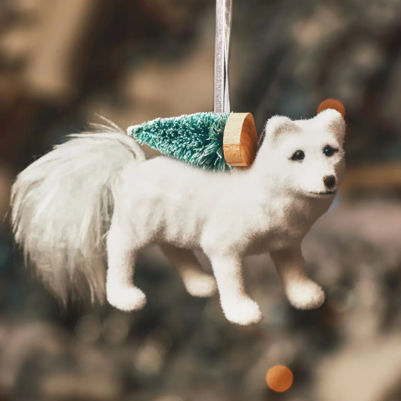 Décoration De Sapin|KAEMINGK Suspension de Noël (H7 cm) Renard filou Blanc