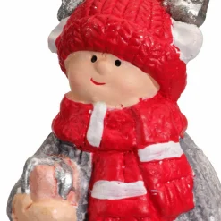 Décoration De Sapin|KAEMINGK Suspension de Noël terre cuite (H8 cm) Chérubin Rouge