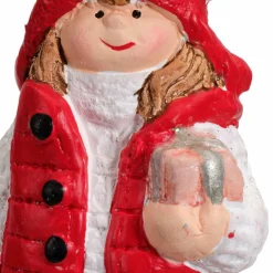 Décoration De Sapin|KAEMINGK Suspension de Noël terre cuite (H8 cm) Chérubine Rouge