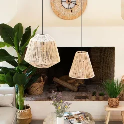 Lampe Suspension|ATMOSPHERA Suspension en corde (D30 cm) Ethnik Naturel