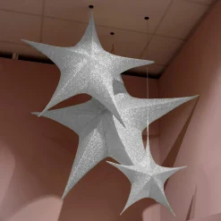 Personnage, Objet Grand Format|Déco Et Objet De Noël|KAEMINGK Suspension géante (D135 cm) Étoile de Noël Christmas Argent