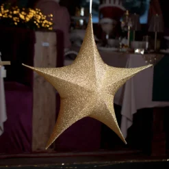 Personnage, Objet Grand Format|Déco Et Objet De Noël|KAEMINGK Suspension géante (D135 cm) Étoile de Noël Christmas Or