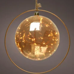 Déco Et Objet De Noël|Déco Et Objet Lumineux|KAEMINGK Suspension lumineuse à piles 30 LED (D20 cm) Lune d’Hiver et blanc chaud Ambre