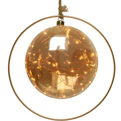 Déco Et Objet De Noël|Déco Et Objet Lumineux|KAEMINGK Suspension lumineuse à piles 30 LED (D20 cm) Lune d’Hiver et blanc chaud Ambre