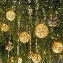 Déco Et Objet De Noël|Déco Et Objet Lumineux|KAEMINGK Suspension lumineuse à piles 30 LED (D14 cm) Boule de Noël ambrée Blanc chaud Ambre