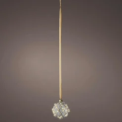 Déco Et Objet De Noël|Déco Et Objet Lumineux|KAEMINGK Suspension lumineuse à piles 30 LED (D14 cm) Vintage et blanc chaud Or