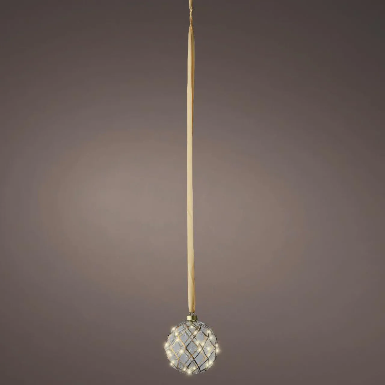 Déco Et Objet De Noël|Déco Et Objet Lumineux|KAEMINGK Suspension lumineuse à piles 30 LED (D14 cm) Vintage et blanc chaud Or