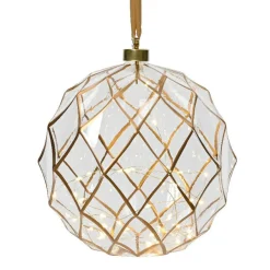 Déco Et Objet De Noël|Déco Et Objet Lumineux|KAEMINGK Suspension lumineuse à piles 40 LED (D20 cm) Vintage /blanc chaud Or