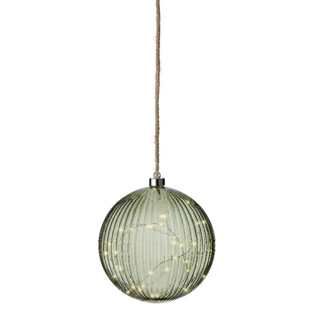 Déco Et Objet De Noël|Déco Et Objet Lumineux|KAEMINGK Suspension lumineuse à piles 40 LED (D20 cm) Vintage Thé /blanc chaud Vert