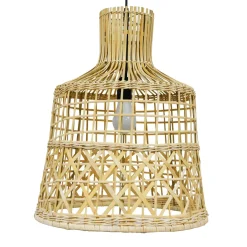 Lampe Suspension|EMINZA Suspension lumineuse ajourée en bambou (H50 cm) Pampelune Naturel