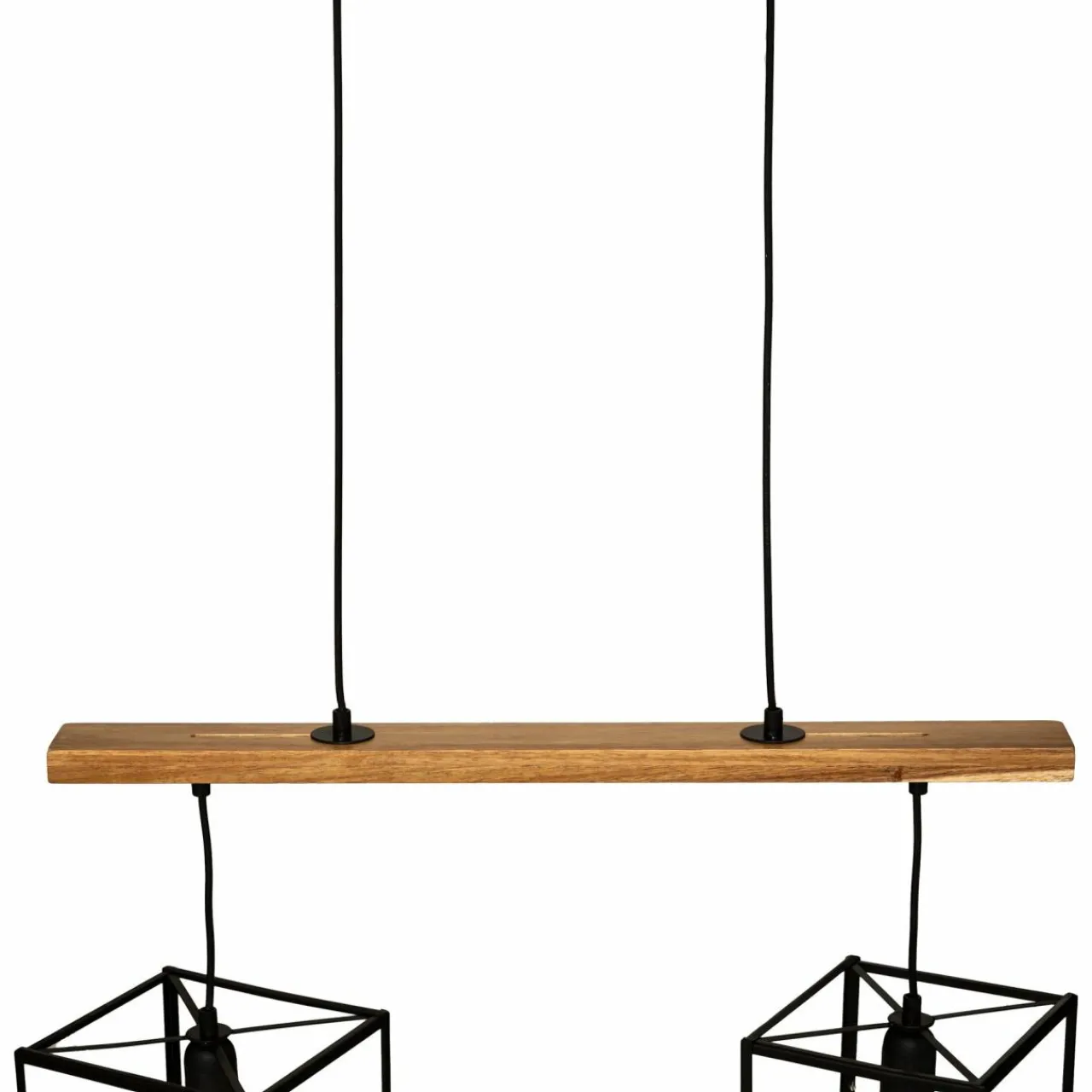 Lampe Suspension|ATMOSPHERA Suspension lumineuse bois acacia (L70 x H120 cm) Edena Noir