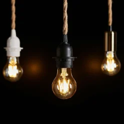 Lampe Suspension|OSTARIA Suspension lumineuse chanvre (H90 cm) Corde Naturel et Noir