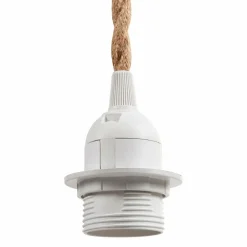 Lampe Suspension|OSTARIA Suspension lumineuse chanvre (H90 cm) Corde he Blanc