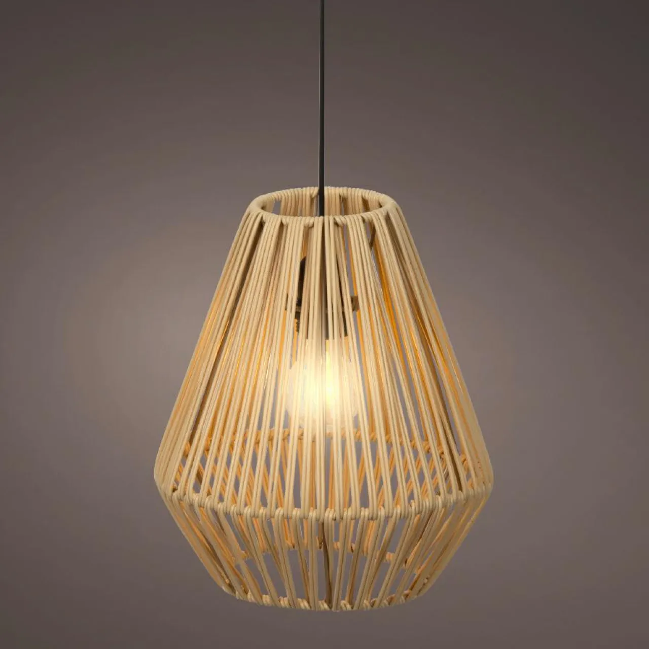 Luminaire Jardin|Eclairage Extérieur|KAEMINGK Suspension lumineuse de jardin à piles 15 LED (H27 cm) Messya Naturel