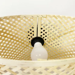 Lampe Suspension|EMINZA Suspension lumineuse en bambou (D40 cm) Estepona Noir et Naturel