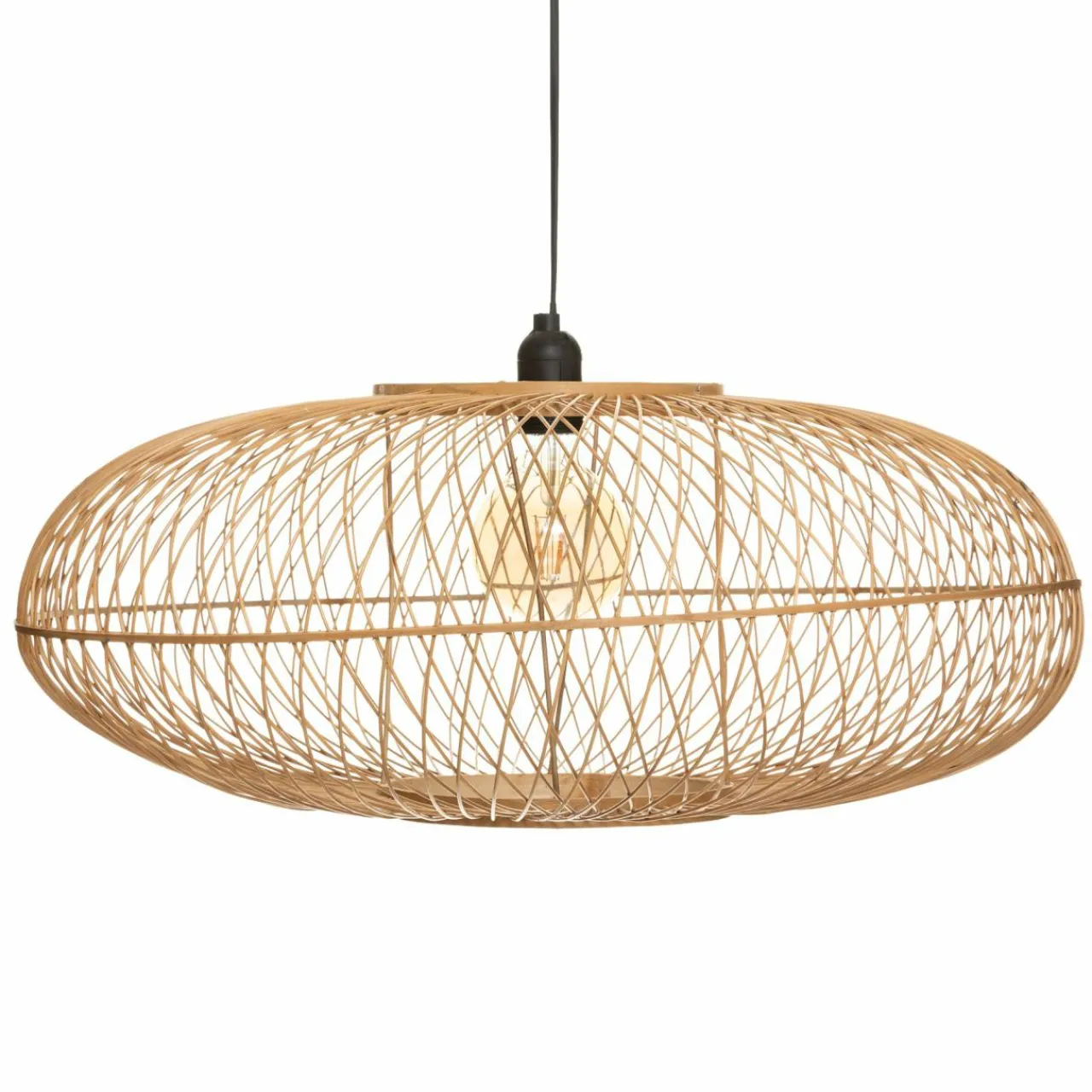 Lampe Suspension|ATMOSPHERA Suspension lumineuse en bambou (D60 cm) Loren Naturel