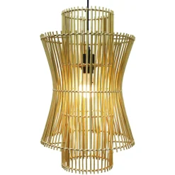 Lampe Suspension|EMINZA Suspension lumineuse en bambou (H52 cm) Morok Naturel