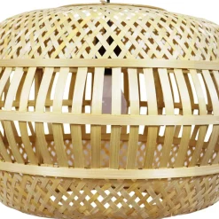 Lampe Suspension|EMINZA Suspension lumineuse en bambou ajouré (D50 cm) Manresa Naturel