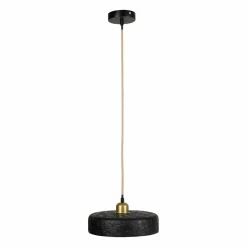 Lampe Suspension|OSTARIA Suspension lumineuse en ciment (D25 cm) Portland Noir
