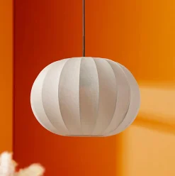 Lampe Suspension|OSTARIA Suspension lumineuse en coton (D32 cm) Intensa Beige