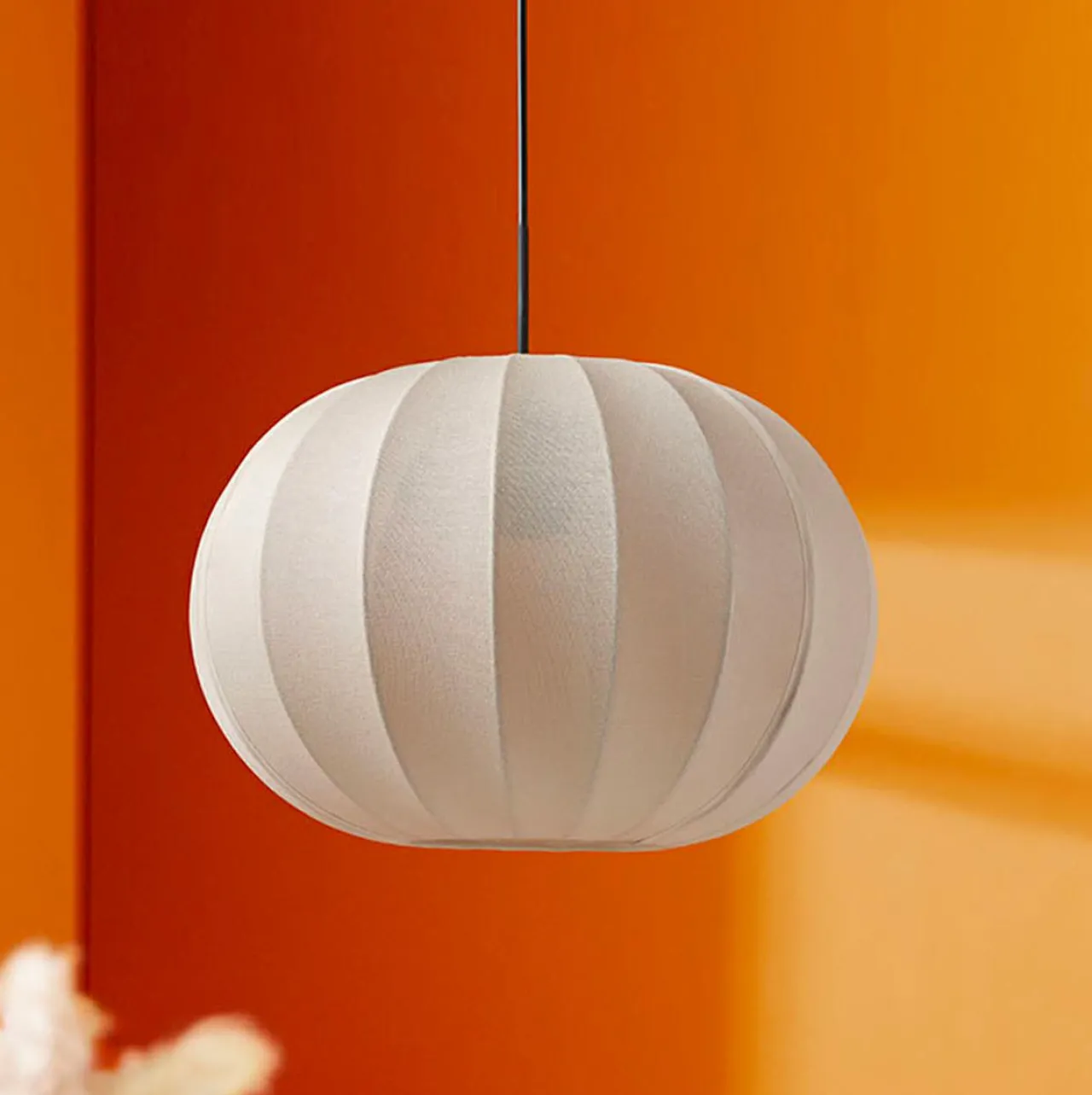 Lampe Suspension|OSTARIA Suspension lumineuse en coton (D32 cm) Intensa Beige