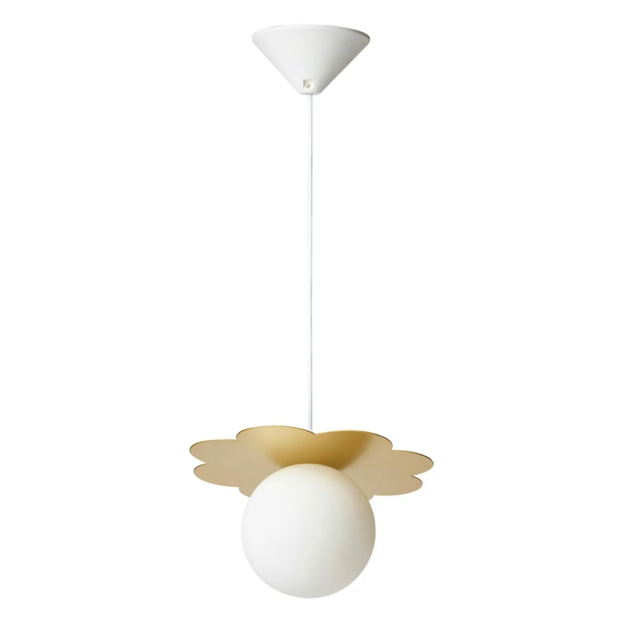Lampe Suspension|OSTARIA Suspension lumineuse en métal et verre (D34 cm) Nacre Or